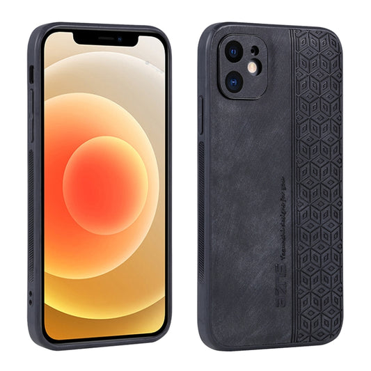 For iPhone 12 AZNS 3D Embossed Skin Feel Phone Case(Black) - iPhone 12 / 12 Pro Cases by AZNS | Online Shopping UK | buy2fix