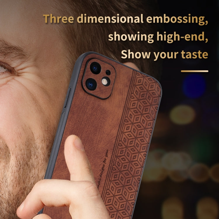 For iPhone 11 AZNS 3D Embossed Skin Feel Phone Case(Black) - iPhone 11 Cases by AZNS | Online Shopping UK | buy2fix
