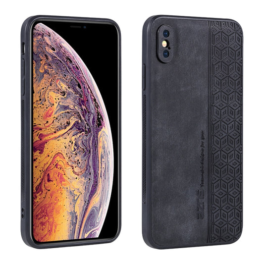For iPhone XS Max AZNS 3D Embossed Skin Feel Phone Case(Black) - More iPhone Cases by AZNS | Online Shopping UK | buy2fix