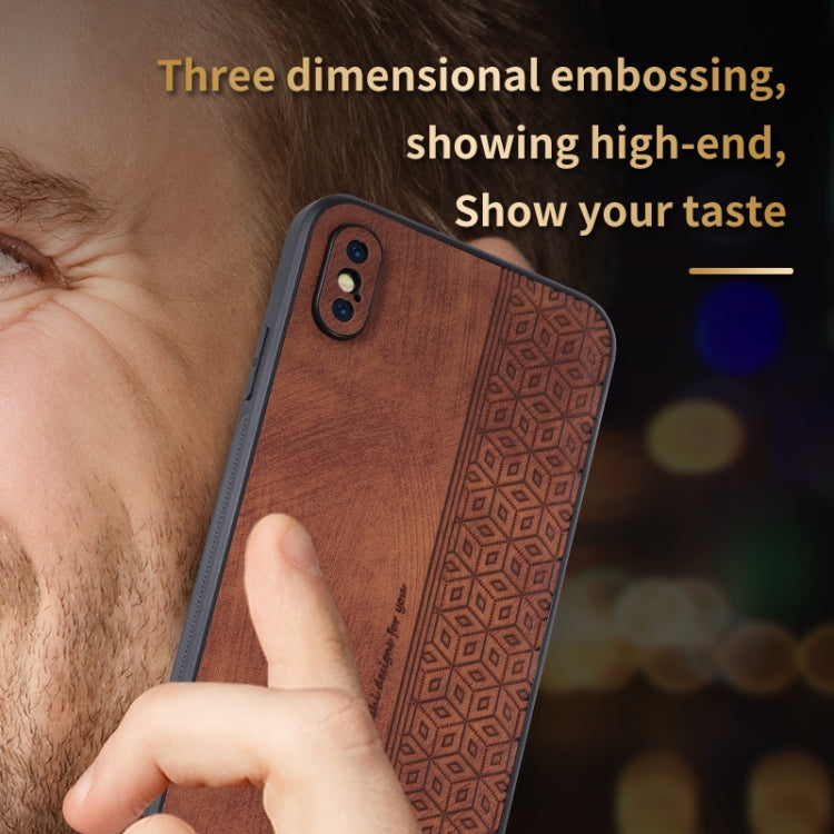 For iPhone XS Max AZNS 3D Embossed Skin Feel Phone Case(Black) - More iPhone Cases by AZNS | Online Shopping UK | buy2fix