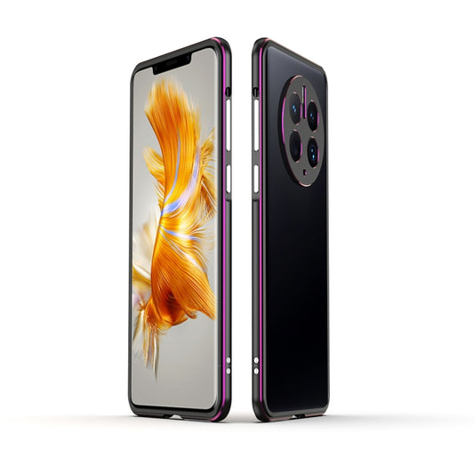 For Huawei Mate 50 Pro LK Aurora Metal Phone Frame with Lens Cover(Black Purple) - Huawei Cases by buy2fix | Online Shopping UK | buy2fix