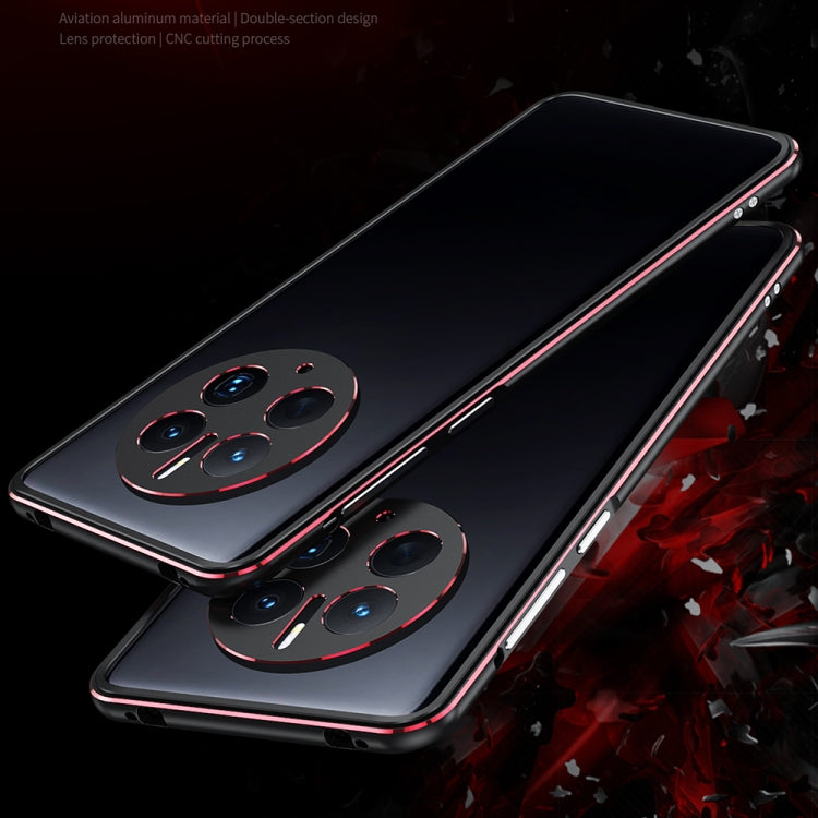 For Huawei Mate 50 Pro LK Aurora Metal Phone Frame with Lens Cover(Black Purple) - Huawei Cases by buy2fix | Online Shopping UK | buy2fix