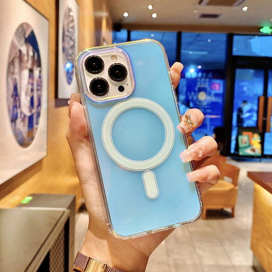 For iPhone 11 Pro Max MagSafe Magnetic Color Plated Phone Case(Blue) by buy2fix