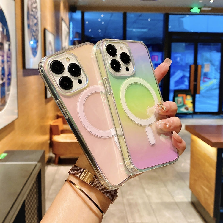 For iPhone 11 Pro Max MagSafe Magnetic Color Plated Phone Case(Rainbow) by buy2fix