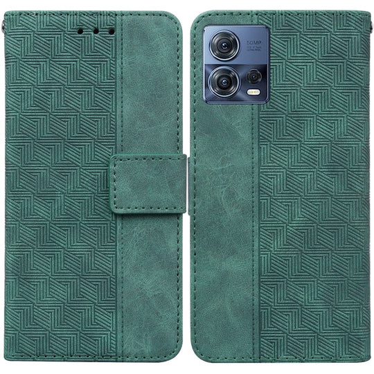 For Motorola Moto S30 Pro 5G / Edge 30 Fusion Geometric Embossed Flip Leather Phone Case(Green)