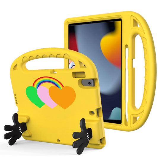 For iPad 10.2 / iPad Pro 10.5 Love Small Palm Holder EVA Tablet Case(Yellow) - iPad 10.2 Cases by buy2fix | Online Shopping UK | buy2fix