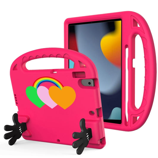 For iPad 10.2 / iPad Pro 10.5 Love Small Palm Holder EVA Tablet Case(Rose Red) - iPad 10.2 Cases by buy2fix | Online Shopping UK | buy2fix