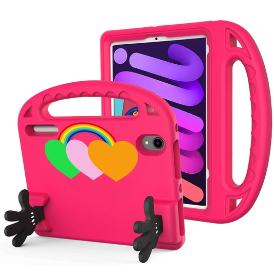 For iPad mini 2024 / mini 6 Love Small Palm Holder EVA Tablet Case(Rose Red) - iPad mini 6 Cases by buy2fix | Online Shopping UK | buy2fix