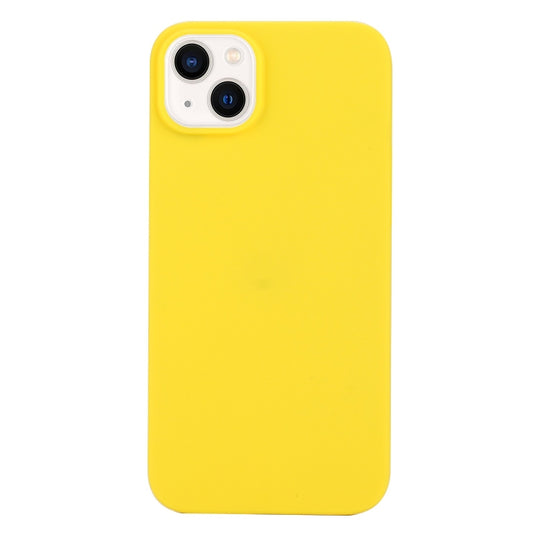 For iPhone 14 Solid Color Frosted Silicone Phone Case(Yellow)