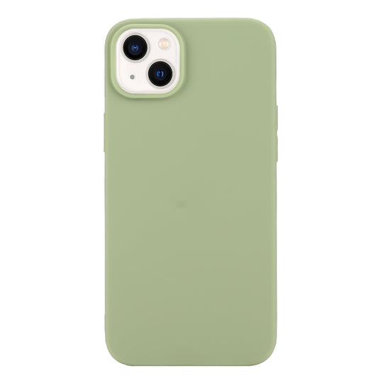 For iPhone 14 Plus Solid Color Frosted Silicone Phone Case(Bean Green)