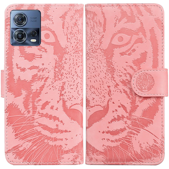 For Motorola Moto S30 Pro 5G / Edge 30 Fusion Tiger Embossing Pattern Flip Leather Phone Case(Pink)