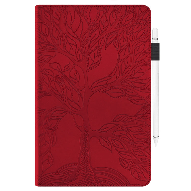 For 10 inch Life Tree Pattern Flip Universal Leather Tablet Case(Red) - 10 - 11 inch by buy2fix | Online Shopping UK | buy2fix