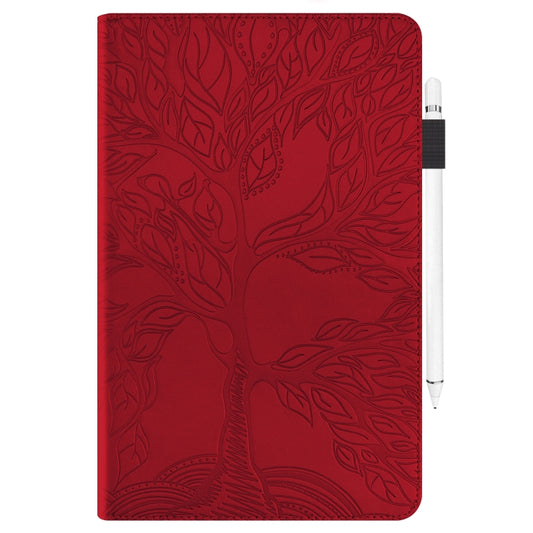 For 10 inch Life Tree Pattern Flip Universal Leather Tablet Case(Red) - 10 - 11 inch by buy2fix | Online Shopping UK | buy2fix