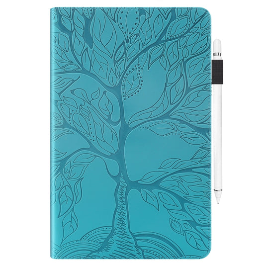 For 10 inch Life Tree Pattern Flip Universal Leather Tablet Case(Blue) - 10 - 11 inch by buy2fix | Online Shopping UK | buy2fix