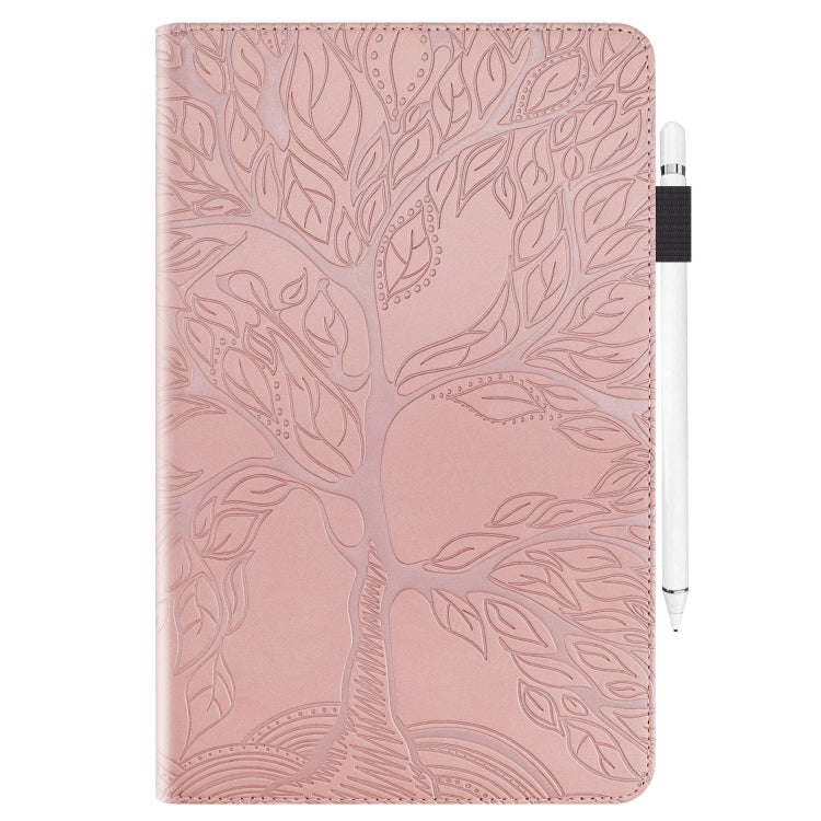 For 10 inch Life Tree Pattern Flip Universal Leather Tablet Case(Rose Gold) - 10 - 11 inch by buy2fix | Online Shopping UK | buy2fix