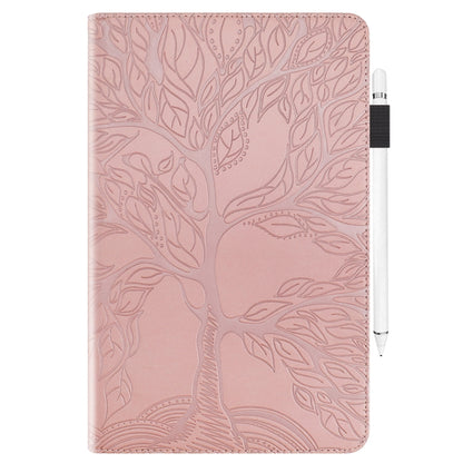 For 10 inch Life Tree Pattern Flip Universal Leather Tablet Case(Rose Gold) - 10 - 11 inch by buy2fix | Online Shopping UK | buy2fix