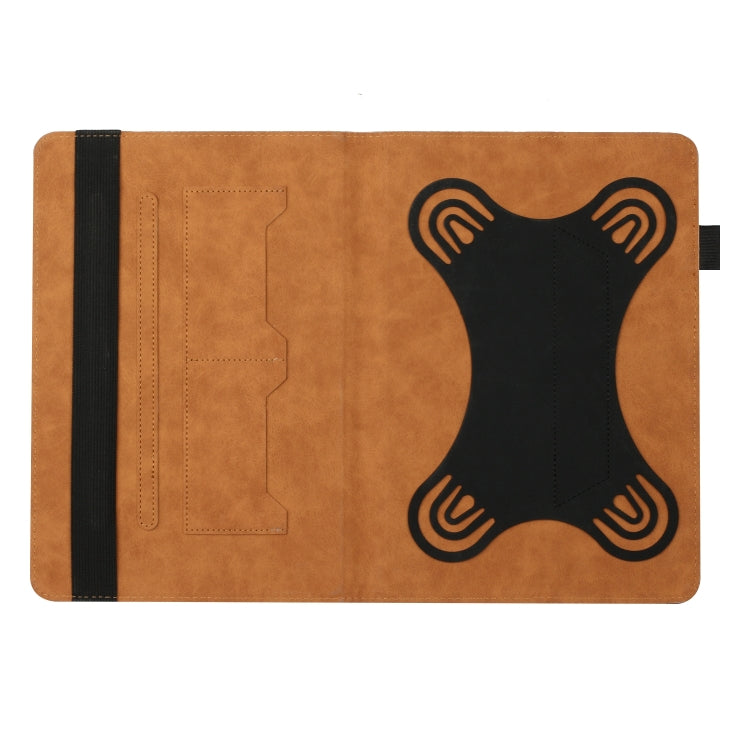 For 10 inch Life Tree Pattern Flip Universal Leather Tablet Case(Brown) - 10 - 11 inch by buy2fix | Online Shopping UK | buy2fix