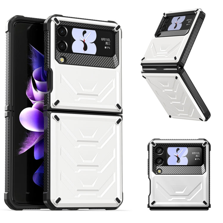 For Samsung Galaxy Z Flip3 5G Armored All-inclusive Shockproof Folding Phone Case(White) - Galaxy Phone Cases by buy2fix | Online Shopping UK | buy2fix