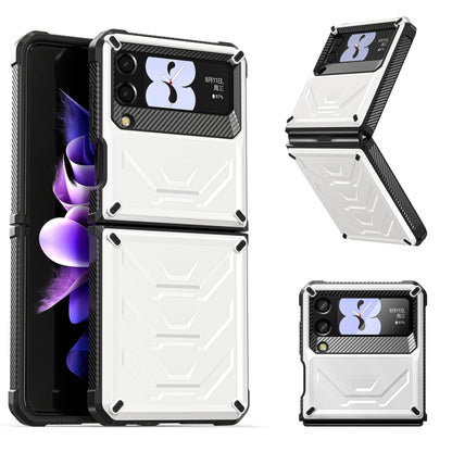 For Samsung Galaxy Z Flip3 5G Armored All-inclusive Shockproof Folding Phone Case(White) - Galaxy Phone Cases by buy2fix | Online Shopping UK | buy2fix