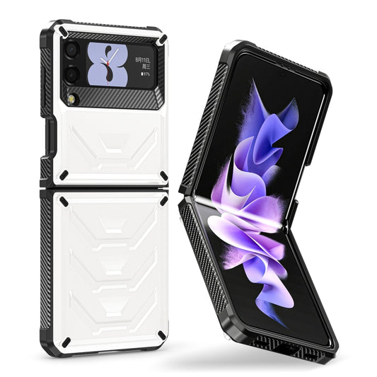For Samsung Galaxy Z Flip3 5G Armored All-inclusive Shockproof Folding Phone Case(White) - Galaxy Phone Cases by buy2fix | Online Shopping UK | buy2fix