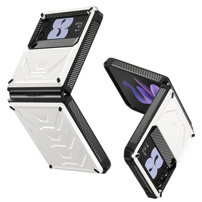 For Samsung Galaxy Z Flip3 5G Armored All-inclusive Shockproof Folding Phone Case(White) - Galaxy Phone Cases by buy2fix | Online Shopping UK | buy2fix