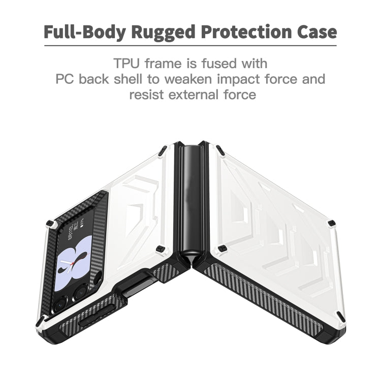 For Samsung Galaxy Z Flip3 5G Armored All-inclusive Shockproof Folding Phone Case(White) - Galaxy Phone Cases by buy2fix | Online Shopping UK | buy2fix