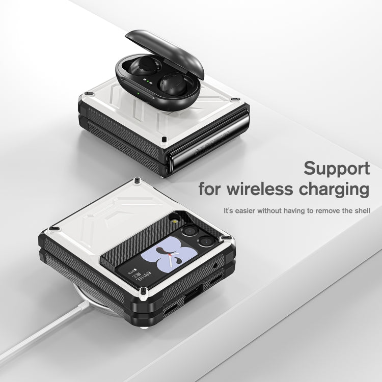 For Samsung Galaxy Z Flip3 5G Armored All-inclusive Shockproof Folding Phone Case(White) - Galaxy Phone Cases by buy2fix | Online Shopping UK | buy2fix