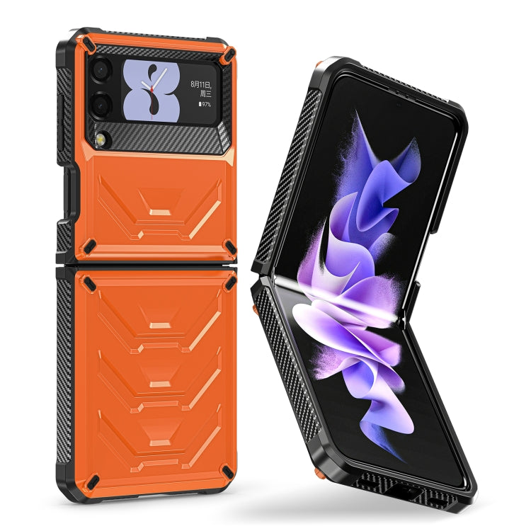 For Samsung Galaxy Z Flip3 5G Armored All-inclusive Shockproof Folding Phone Case(Orange) - Galaxy Phone Cases by buy2fix | Online Shopping UK | buy2fix