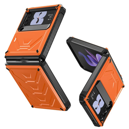 For Samsung Galaxy Z Flip3 5G Armored All-inclusive Shockproof Folding Phone Case(Orange) - Galaxy Phone Cases by buy2fix | Online Shopping UK | buy2fix