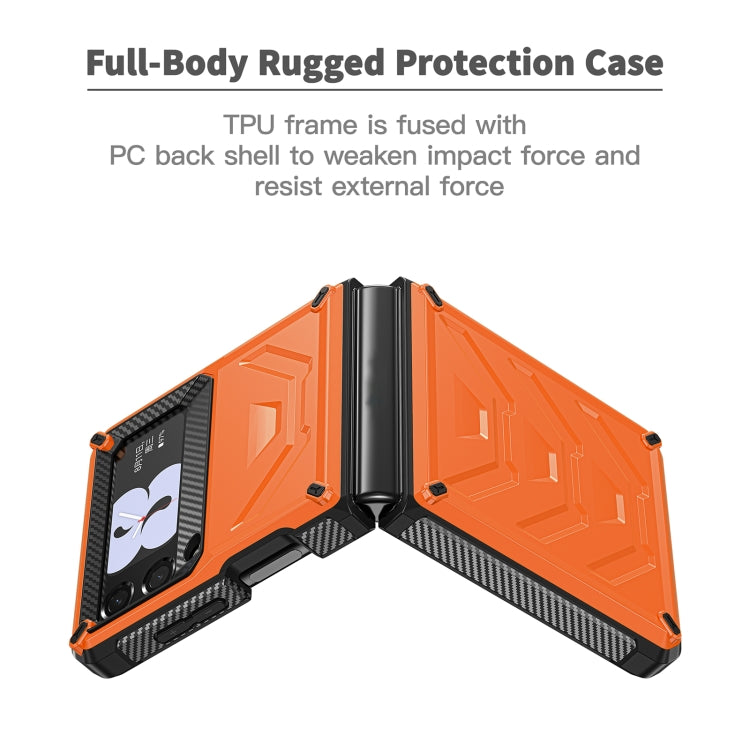 For Samsung Galaxy Z Flip3 5G Armored All-inclusive Shockproof Folding Phone Case(Orange) - Galaxy Phone Cases by buy2fix | Online Shopping UK | buy2fix