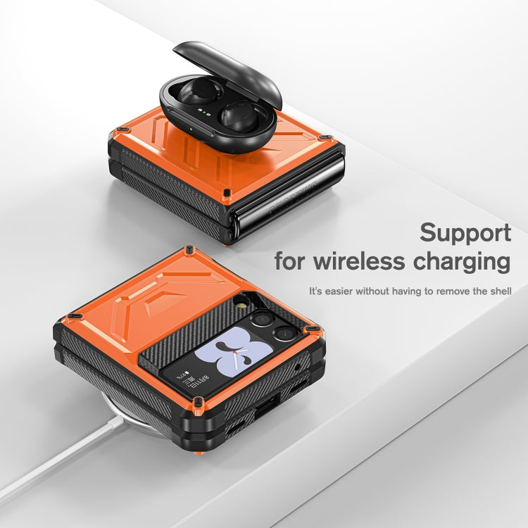 For Samsung Galaxy Z Flip3 5G Armored All-inclusive Shockproof Folding Phone Case(Orange) - Galaxy Phone Cases by buy2fix | Online Shopping UK | buy2fix