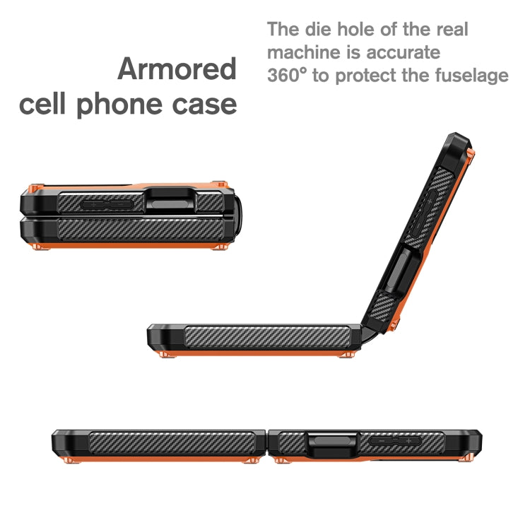 For Samsung Galaxy Z Flip3 5G Armored All-inclusive Shockproof Folding Phone Case(Orange) - Galaxy Phone Cases by buy2fix | Online Shopping UK | buy2fix
