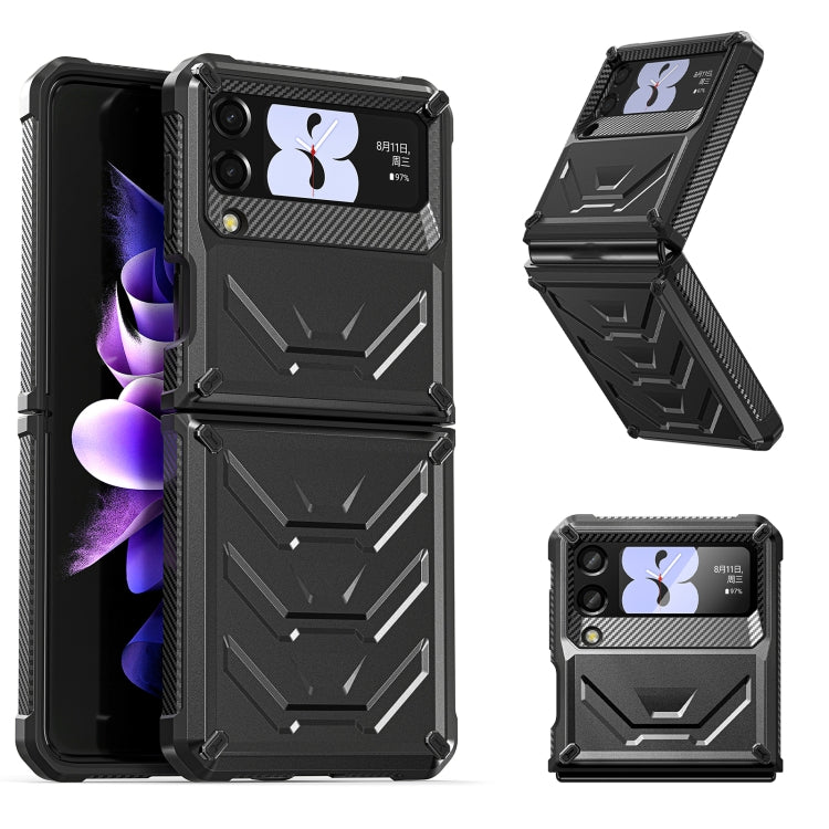 For Samsung Galaxy Z Flip3 5G Armored All-inclusive Shockproof Folding Phone Case(Black) - Galaxy Phone Cases by buy2fix | Online Shopping UK | buy2fix