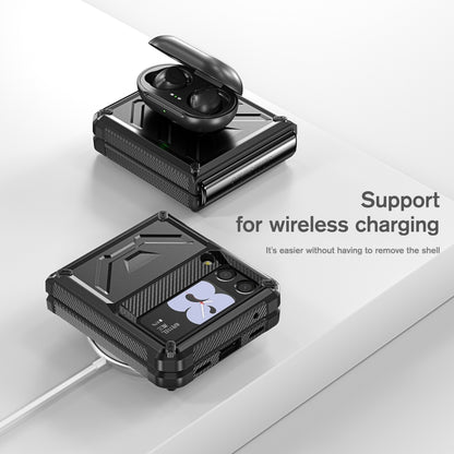 For Samsung Galaxy Z Flip3 5G Armored All-inclusive Shockproof Folding Phone Case(Black) - Galaxy Phone Cases by buy2fix | Online Shopping UK | buy2fix