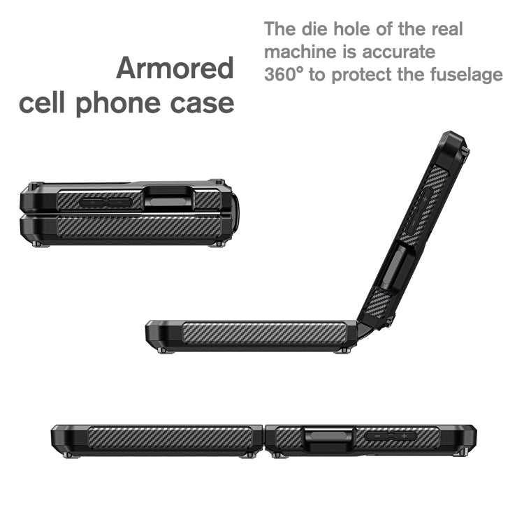 For Samsung Galaxy Z Flip3 5G Armored All-inclusive Shockproof Folding Phone Case(Black) - Galaxy Phone Cases by buy2fix | Online Shopping UK | buy2fix