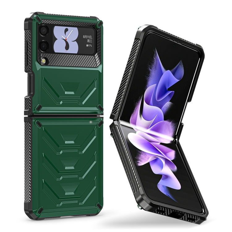 For Samsung Galaxy Z Flip3 5G Armored All-inclusive Shockproof Folding Phone Case(Army Green) - Galaxy Phone Cases by buy2fix | Online Shopping UK | buy2fix