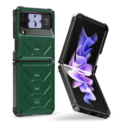 For Samsung Galaxy Z Flip3 5G Armored All-inclusive Shockproof Folding Phone Case(Army Green) - Galaxy Phone Cases by buy2fix | Online Shopping UK | buy2fix