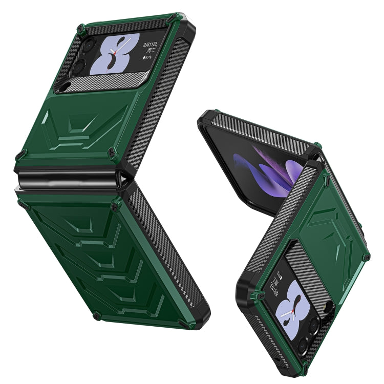 For Samsung Galaxy Z Flip3 5G Armored All-inclusive Shockproof Folding Phone Case(Army Green) - Galaxy Phone Cases by buy2fix | Online Shopping UK | buy2fix