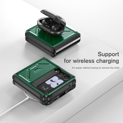 For Samsung Galaxy Z Flip3 5G Armored All-inclusive Shockproof Folding Phone Case(Army Green) - Galaxy Phone Cases by buy2fix | Online Shopping UK | buy2fix