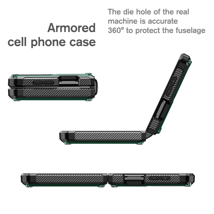 For Samsung Galaxy Z Flip3 5G Armored All-inclusive Shockproof Folding Phone Case(Army Green) - Galaxy Phone Cases by buy2fix | Online Shopping UK | buy2fix