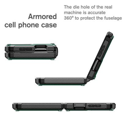 For Samsung Galaxy Z Flip3 5G Armored All-inclusive Shockproof Folding Phone Case(Army Green) - Galaxy Phone Cases by buy2fix | Online Shopping UK | buy2fix