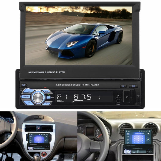 9601 7 inch Car Electric Retractable MP5 Player Supports Bluetooth Hand-free Calling Reverse