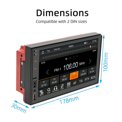 FS02C 7 inch HD Capacitive Touch Screen Car MP5 Player Supports Bluetooth Reverse&Mobile Phone Internet&Wired CarPlay + Android Auto - Car MP3 & MP4 & MP5 by buy2fix | Online Shopping UK | buy2fix