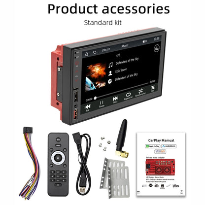 FS02C 7 inch HD Capacitive Touch Screen Car MP5 Player Supports Bluetooth Reverse&Mobile Phone Internet&Wired CarPlay + Android Auto - Car MP3 & MP4 & MP5 by buy2fix | Online Shopping UK | buy2fix