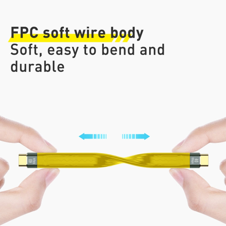 100W 10Gbps USB-C/Type-C to USB-C/Type-C FPC Flexible Data Cable, Length: 13.8cm(Yellow) - USB-C & Type-C Cable by buy2fix | Online Shopping UK | buy2fix