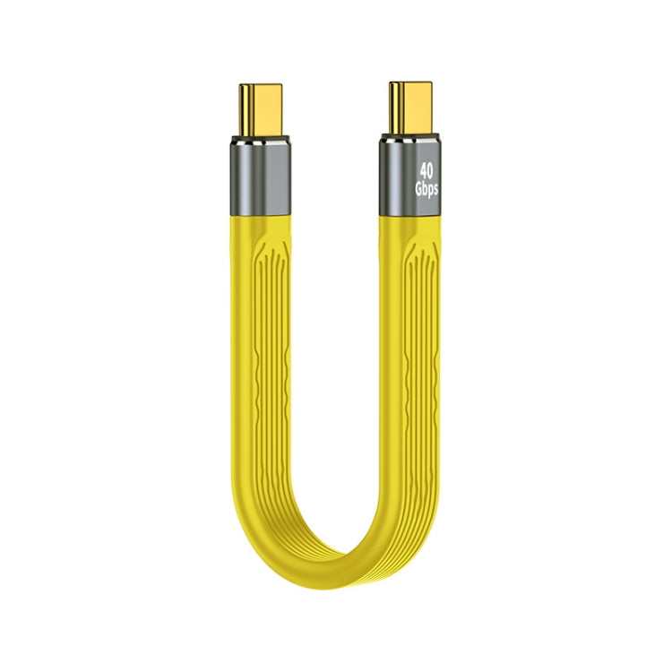 100W 40Gbps USB-C/Type-C to USB-C/Type-C FPC Flexible Data Cable, Length: 13.8cm(Yellow) - USB-C & Type-C Cable by buy2fix | Online Shopping UK | buy2fix