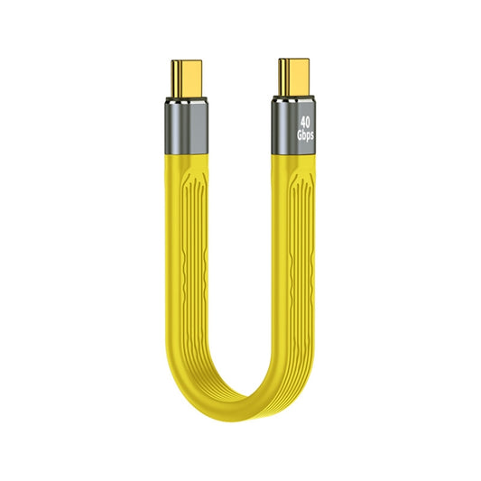 100W 40Gbps USB-C/Type-C to USB-C/Type-C FPC Flexible Data Cable, Length: 13.8cm(Yellow) - USB-C & Type-C Cable by buy2fix | Online Shopping UK | buy2fix