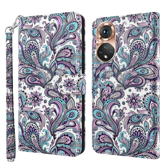 For Honor 50 3D Painting Pattern TPU + PU Phone Case(Swirl Pattern)