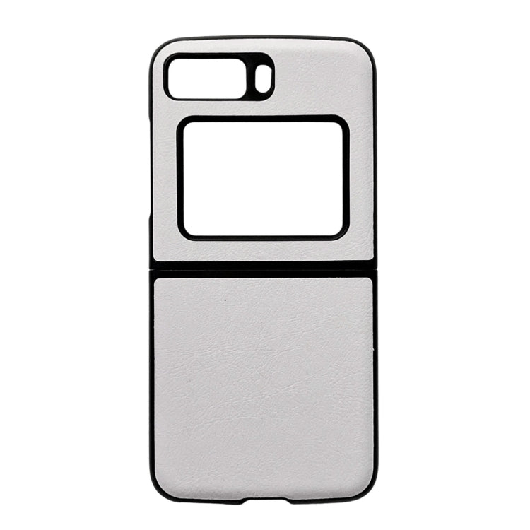 For Motorola Moto Razr 2022 Two-color Litchi Texture PU Phone Case(White) by buy2fix