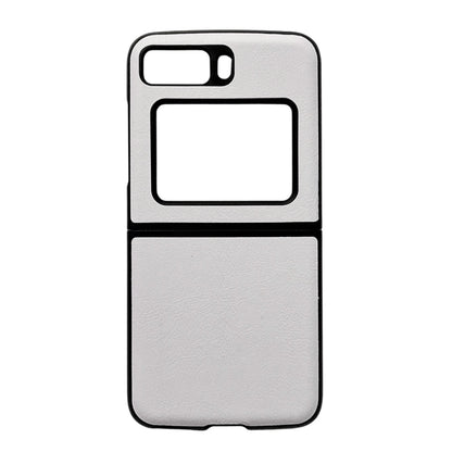 For Motorola Moto Razr 2022 Two-color Litchi Texture PU Phone Case(White) by buy2fix
